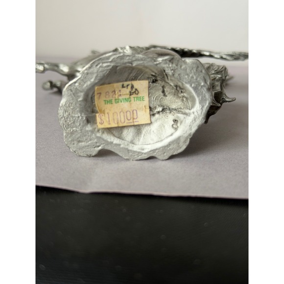 Vintage Pewter Pegasus Figurine Rearing Winged Horse Crystal Ball Fantasy Decor - Picture 7 of 10